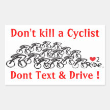 Dont kill acyclist rectangle sticker