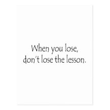 Don't Lose The Lesson Inspirational Design Postcards