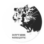 Don't Mess With Kitty Round Sticker