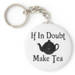 Don't panic - make tea! keychains