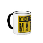 Don't Panic Sign- Im A Geek -Yellow/Black Coffee Mugs
