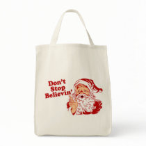 Dont Stop Believing Christmas Canvas Bag