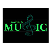 Don't Stop The Music Green Accent Post Card