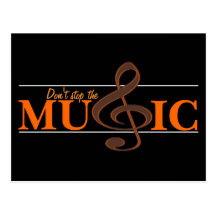 Don't Stop The Music Orange Accent Post Card