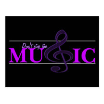 Don't Stop The Music Purple Accent Post Card