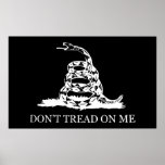 Don't Tread On Me Flag -- Black and White posters