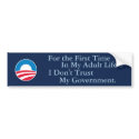 Don't Trust Government bumper stickers