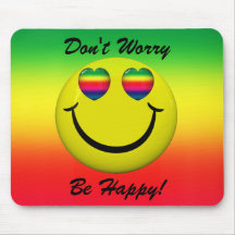 Don't Worry Be Happy! Smiley Face Mousepad