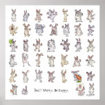 Don't Worry Be Hoppy Square Poster posters