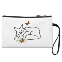 Doodle Cat Wristlet Clutches