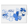 "Doodle Hibiscus" in Blue/ Greeting Cards