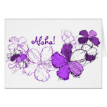 "Doodle Hibiscus" in Purple/ Greeting Cards