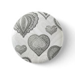 Doodle & lace grey hearts pins