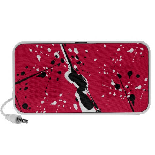 Doodle Speaker - Black & White Paint Splatter