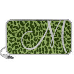 Doodle Speaker - Monogram Green Leopard Print