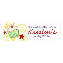 doodle watercolor cupcake Christmas holiday gif... Business Card