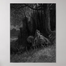 Doré's illustration "Geraint and Enid Ride Away" Print
