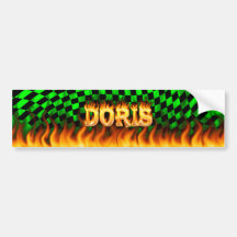 Doris real fire and flames bumper sticker design