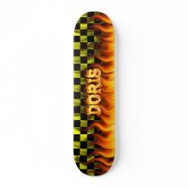 Doris skateboard fire and flames design