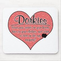 Dorkie Paw Prints Dog Humour Mousepad