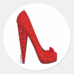 Dorothy Ruby Pump Round Stickers