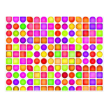 dots and cubes pattern post cards
