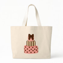Dots and Stripes Cake Canvas Bag