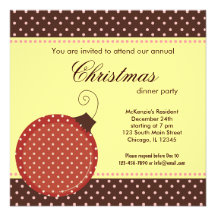 Dots Christmas dinner Invitation