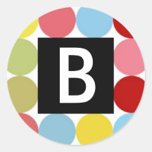 Dots Initial B Sticker