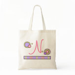 Dots & Stripes Monogrammed Bag - pinks & purples