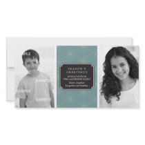 Dotted Floral Frame Photo Card
