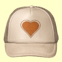 DOTTED GOLDEN HEART hats