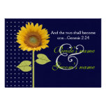 Dotted Sunflower 3 wedding Custom Invitations