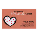 Dotty Hearts kraft red Florist Business Card