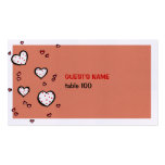 Dotty Hearts kraft red Place Card Business Card