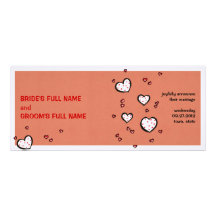 Dotty Hearts kraft red Wedding Announcement