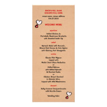 Dotty Hearts kraft Wedding Menu Custom Invitations