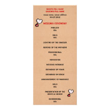 Dotty Hearts kraft Wedding Program Personalized Invitation
