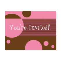 Dotty Lines Invitation (cherry/brown)