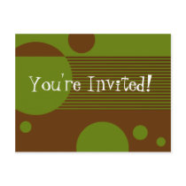 Dotty Lines Invitation (olive/brown)