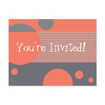 Dotty Lines Invitation (peach/grey)