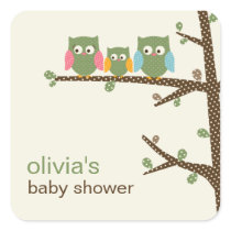Dotty Owls Favour Stickers or Gift Tag Stickers