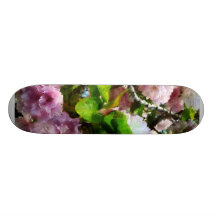 Double Cherry Blossoms Custom Skate Board