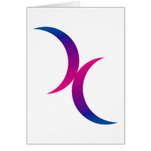 Double Crescent Moon Bisexual Pride Symbol Card