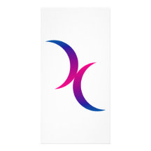 Double Crescent Moon Bisexual Pride Symbol Photo Card