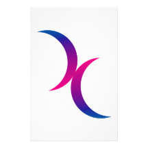 Double Crescent Moon Bisexual Pride Symbol Stationery