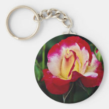 Double Delight Hybrid Tea Rose 'Andeli' White flow Key Chain