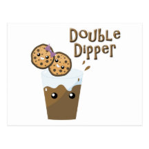 Double Dipper Cookies N Milk Post Card