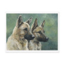 "Double Duty" German Shepherd Art Postcards