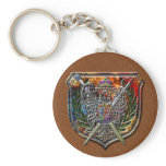 Double Eagle & Crossed Swords Coat of Arms keychains